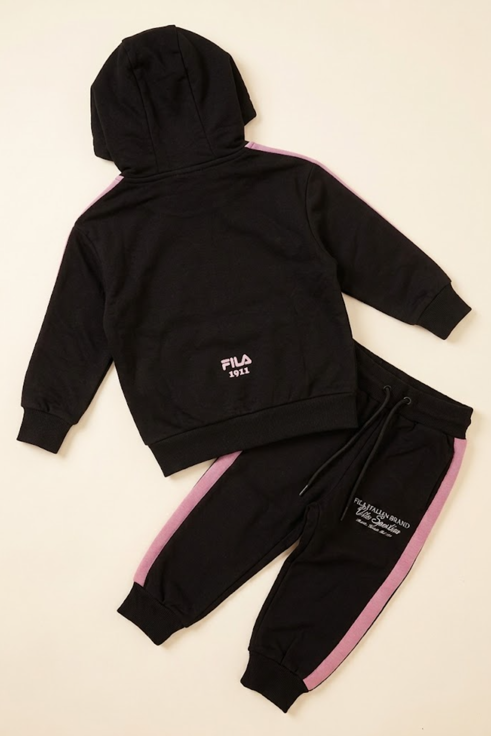 סט פוטר קפוצון רוכסן FILA בנות שחור - גב