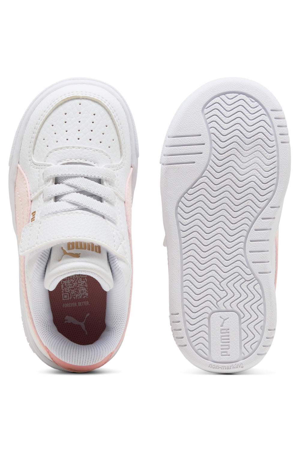 נעלי PUMA לבנות לבן ורוד עם נגיעות זהב – תמונה 5