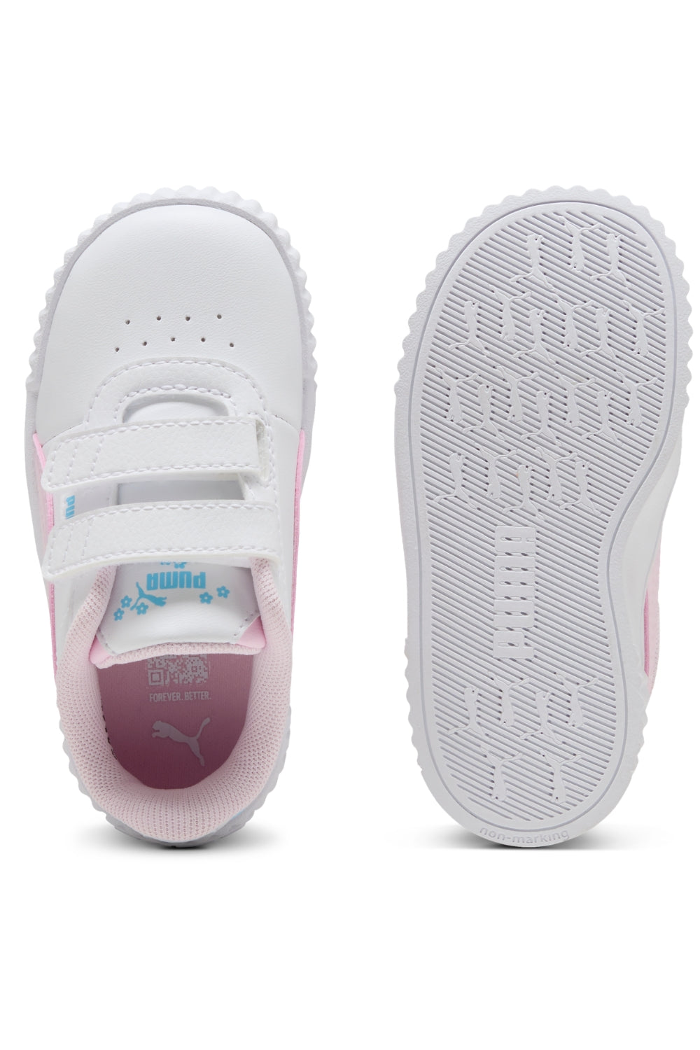 נעלי PUMA לבנות לבן ורוד עם סקוץ' כפול – תמונה 3