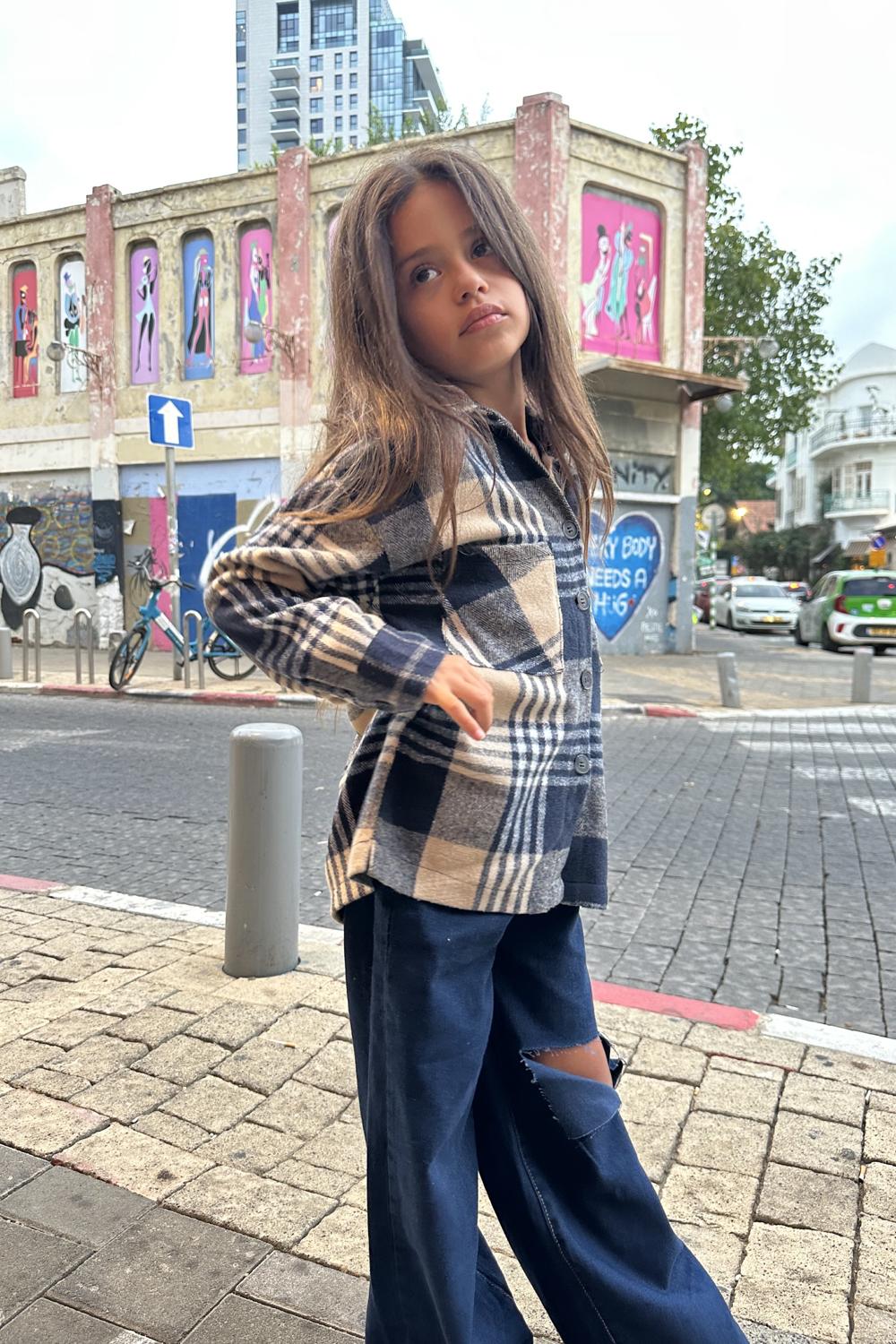 ג'קט אובר סייז משובץ ליאן