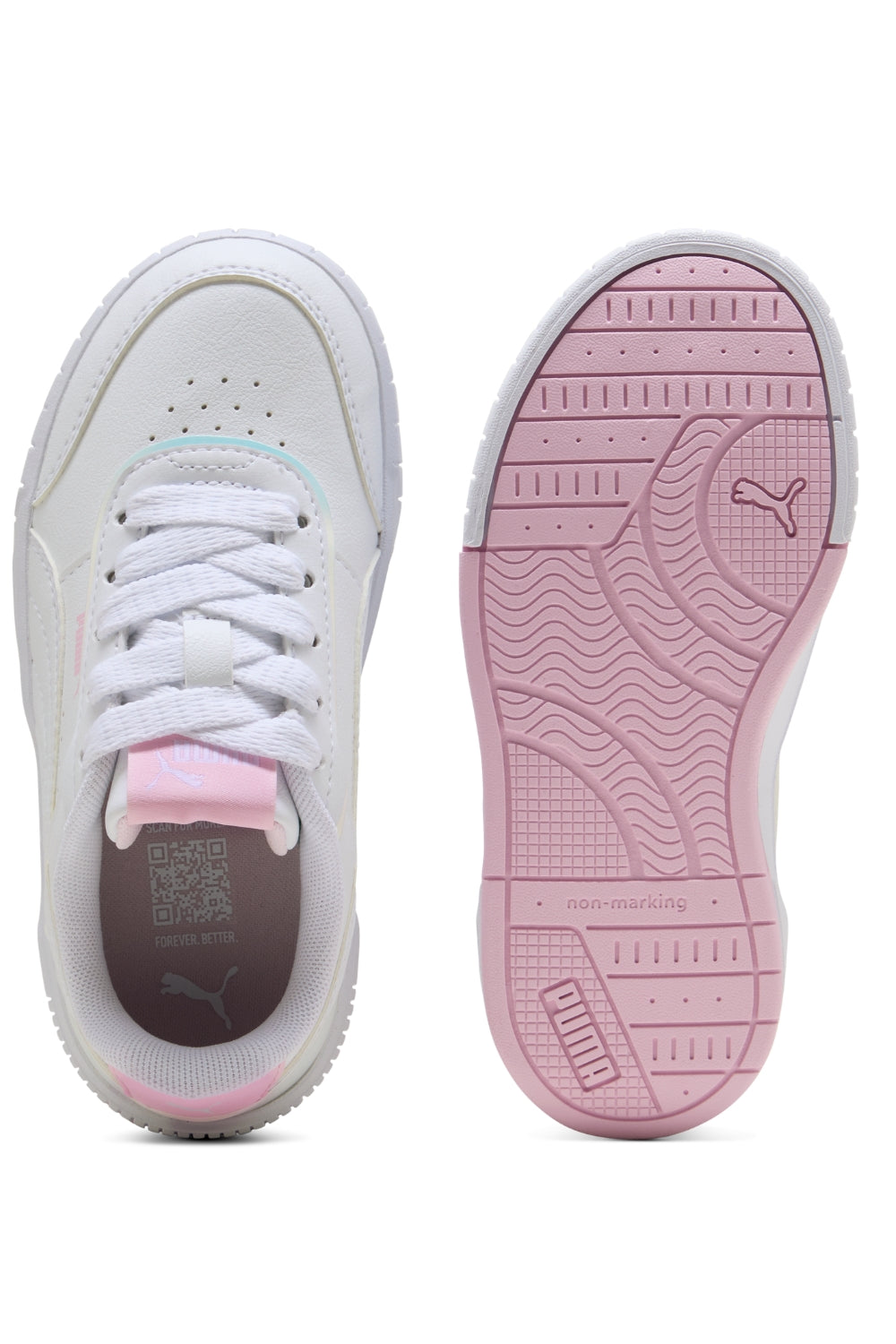 נעלי PUMA לבנות לבן ורוד עם נגיעות פנינה – תמונה 5