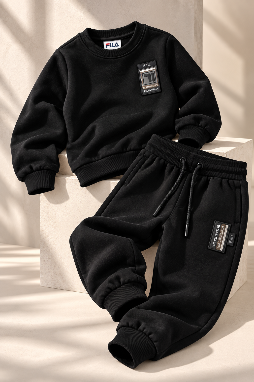 חליפת פוטר FILA לבנים סווטשירט שחור מידות 2-10 – תמונה 2