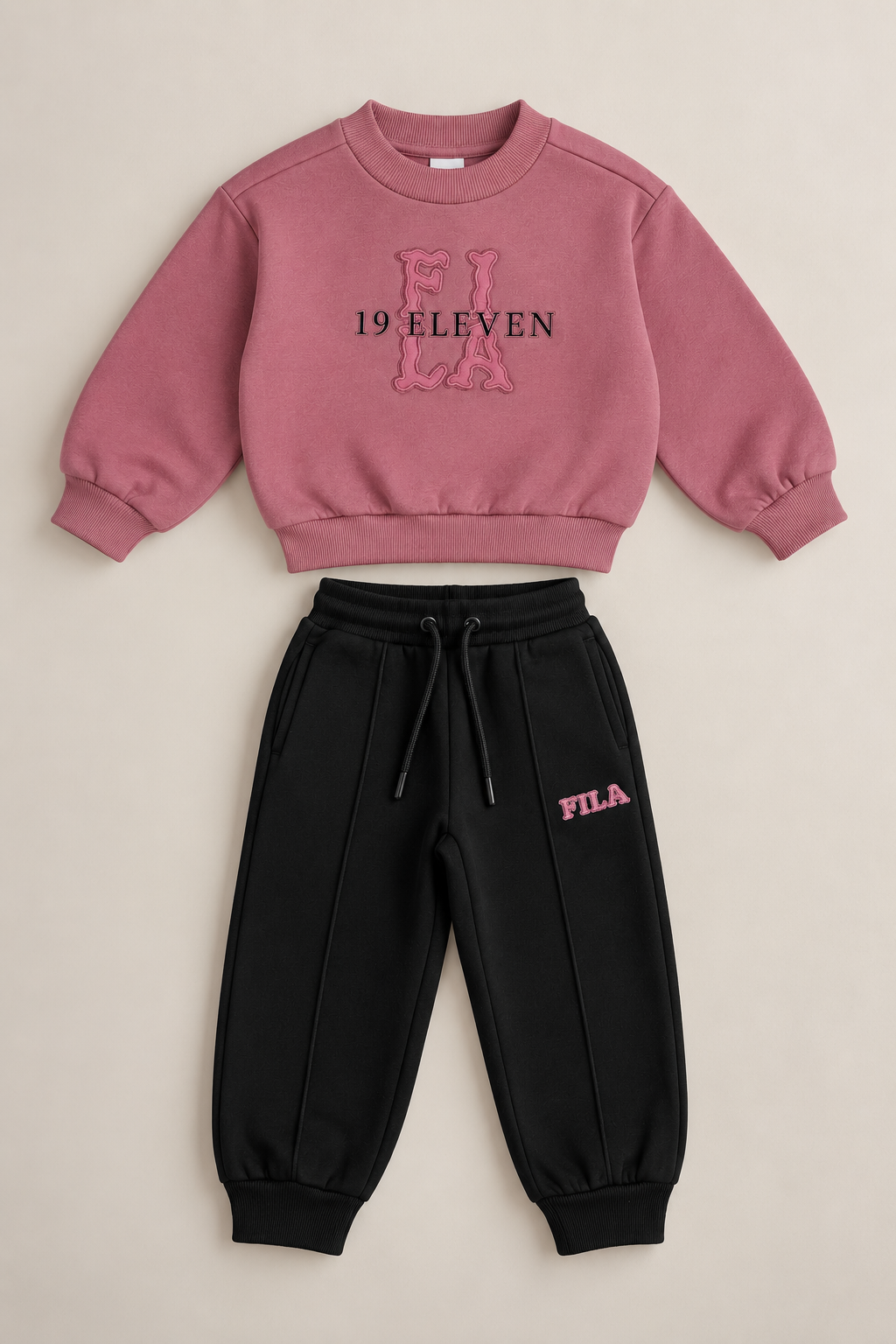 חליפת פוטר FILA לבנות סווטשירט בורדו מידות 2-10 – תמונה 3