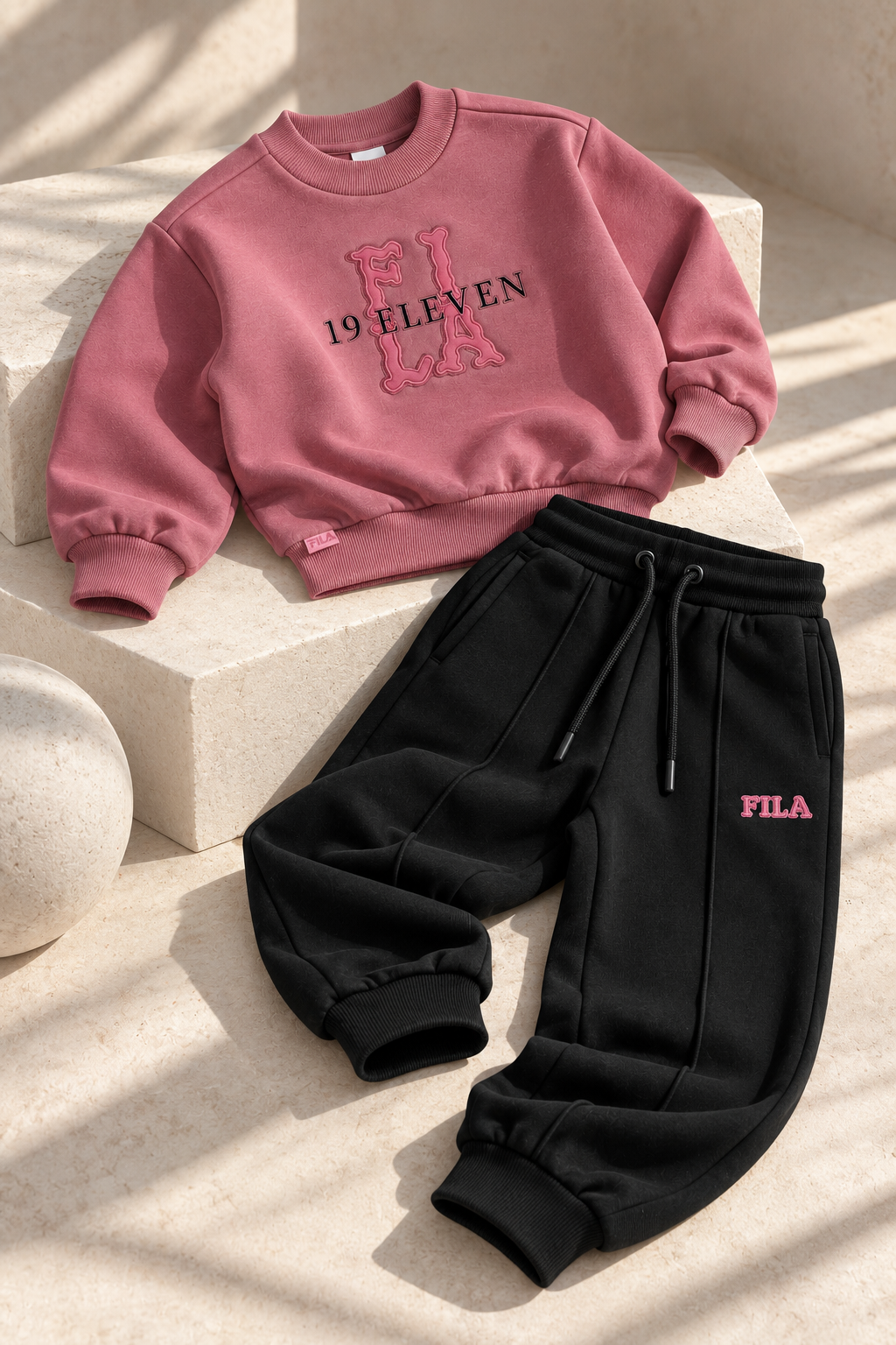 חליפת פוטר FILA לבנות סווטשירט בורדו מידות 2-10 – תמונה 1