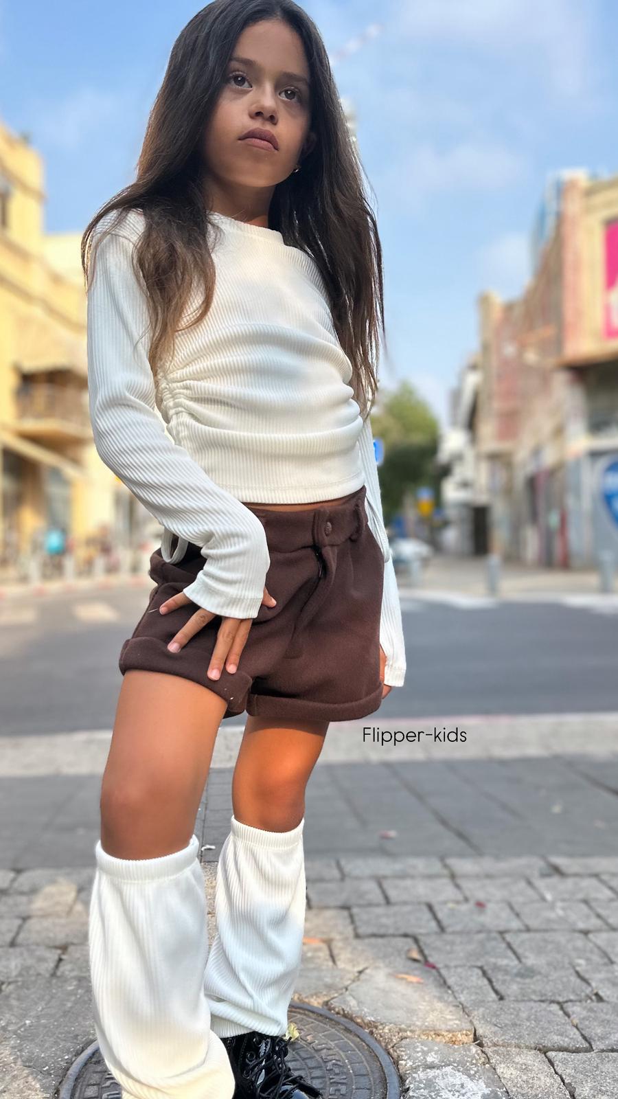 סט שורט צמר עם סריג וחותלות